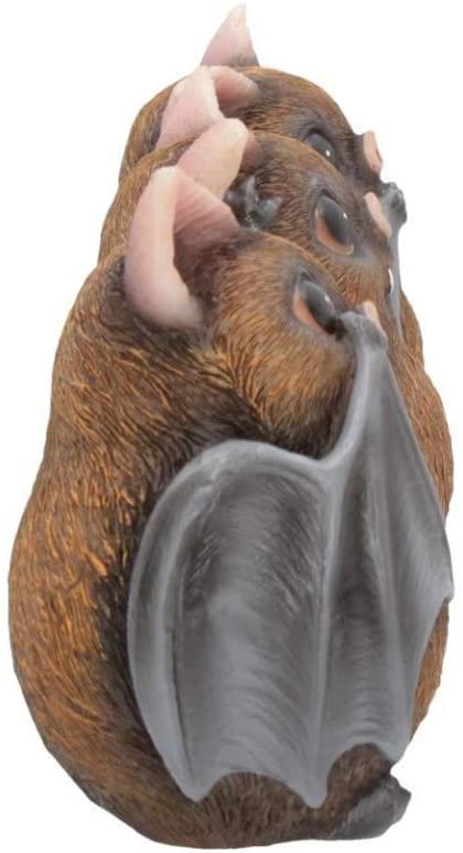 Magicun N.Giftware~Three Wise Bats 8.5cm Figurines, Brown