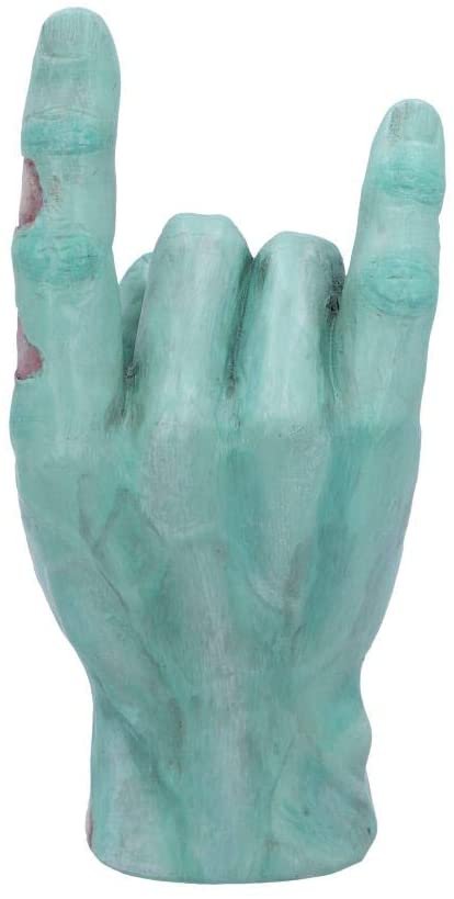 Dark Collection~Franken Rock Frankenstein Heavy Metal Horns Figurine, Polyresin, Green, One Size