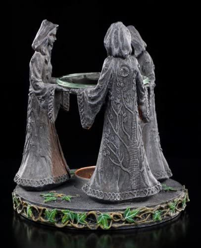 Wiccan Collection~Magik Circle Oil Burner 16cm Grey, Resin