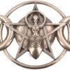 Wiccan Collection~Triple Moon Goddess Plaque 30cm, Polyresin, Bronze
