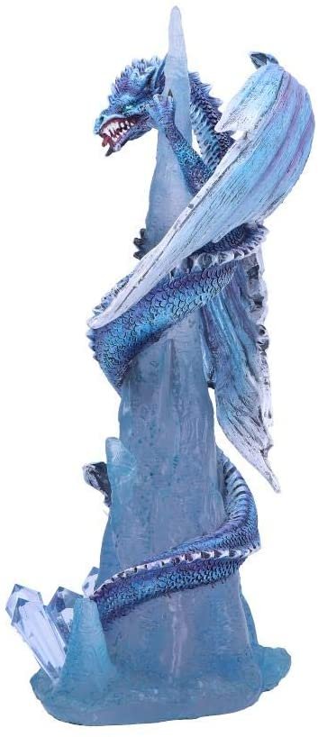Fantasy Collection~ Crystal Custodian Blue Ice Dragon Figurine, Polyresin, One Size