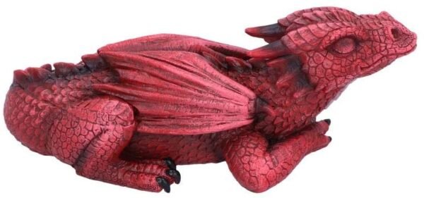 Fantasy Collection~ Ruby Dreaming Sleeping Red Dragon Figurine, Polyresin, One Size