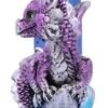 Fantasy Collection~ Metallic Purple Crescent Creature Moon Dragon Figurine, Polyresin, One Size