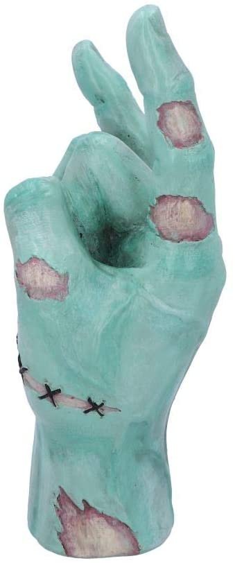 Dark Collection~Franken Rock Frankenstein Heavy Metal Horns Figurine, Polyresin, Green, One Size