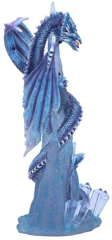 Fantasy Collection~ Crystal Custodian Blue Ice Dragon Figurine, Polyresin, One Size