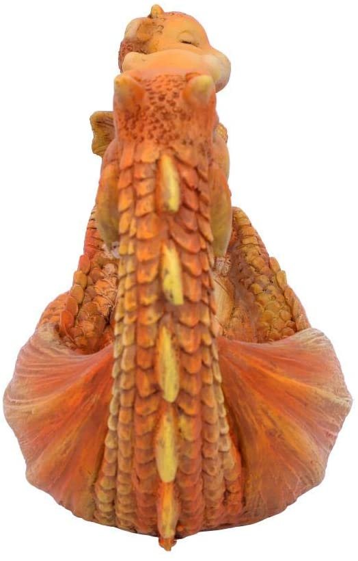 Fantasy Collection~ Sweetest Moment Orange Dragon and Dragonling Kissing Figurine, Polyresin, One Size