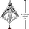 Sterling Silver Norse Goddess Freya Pendant with Natural Garnet