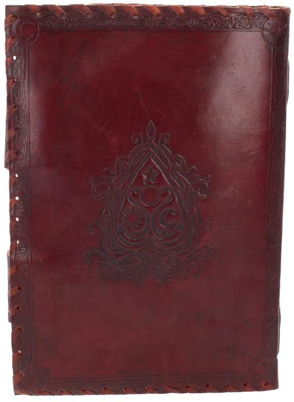 Wiccan Collection~Spirit Board Leather Journal With Lock 28cm Brown
