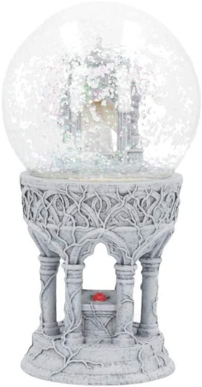 Artist Collections~ Love Remains Snowglobe Anne Stokes 18.5cm, Resin, Glass, Water, Ivory