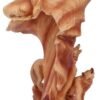 Magicun N.Giftware~Wood Effect Natural Symphony Howling Woves Bust, us:one Size