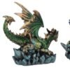 Fantasy Collection~ Rock Protectors Set of Three Dragon Figurines 8.5cm Multi-Coloured, Resin