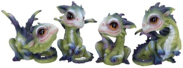 Fantasy Collection~ Curious Hatchlings (Set of 4) 9cm, Green, One Size