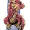 Fantasy Collection~ Metallic Red Crescent Creature Moon Dragon Figurine, Polyresin, One Size