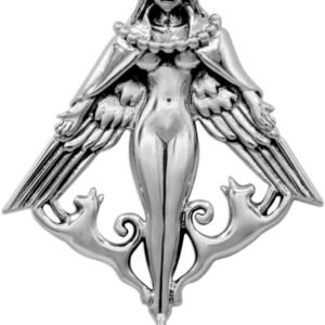 Sterling Silver Norse Goddess Freya Pendant with Natural Garnet