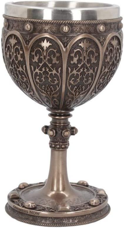 Mythology Collection~ B4507N9 Grail 17cm Chalice, Resin w/Stainless Steel