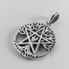 Sterling Silver Small Cut Out Tree Pentacle Pentagram Pendant