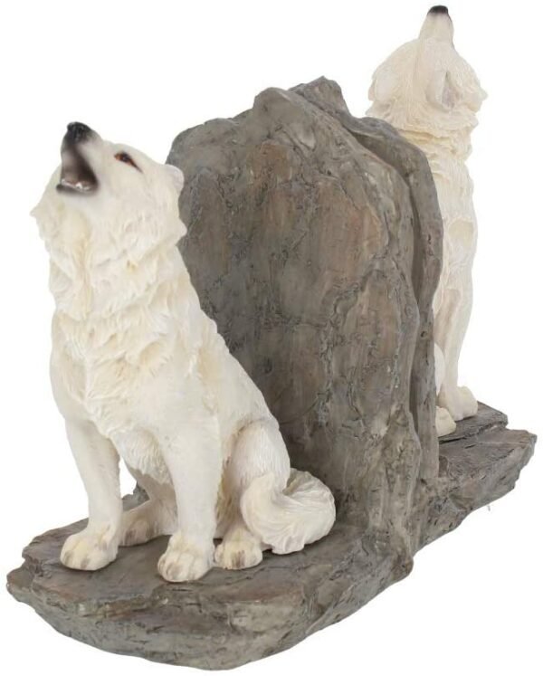 Magicun N.Giftware~Wardens of The North Bookends 20.3cm White, Resin