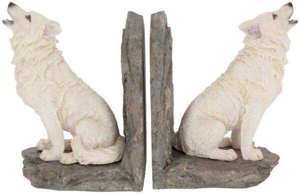 Magicun N.Giftware~Wardens of The North Bookends 20.3cm White, Resin