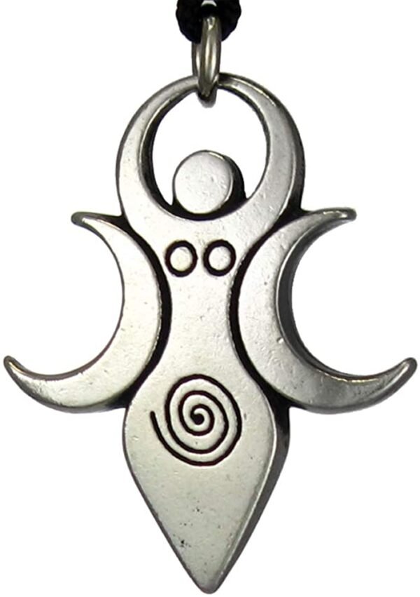 Soloman Pentant~Pewter Artemis The Moon Goddess Pendant Necklace