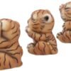 Animal Collection~ U4948R0 See No, Hear No, Speak No Evil Striped Tiger Cub Figurines, Polyresin, Orange, 8cm