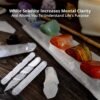 Himalayan Glow 1063 WBM Selenite Healing Crystals, 2 Wands with Single Massage Stick – 3 Count