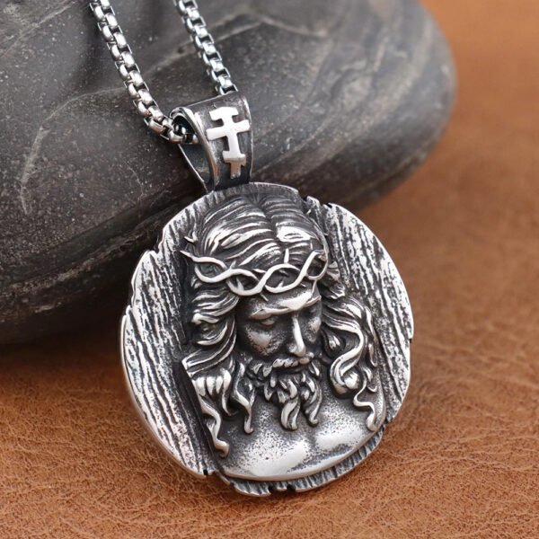 Stainless Steel Men's Shepherd Jesus Pendant Christian Jesus Necklace Amulets
