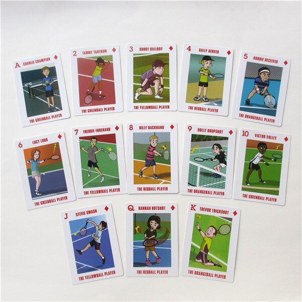 54pcs/set tennis poker set deck of cards  playing cards  Cartoon character novelty pokers gift   Game related