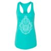Ladies' Racerback Tank Top with Hamsa Design - Enhanced with Obsidian, Tiger's Eye, and Amethyst Crystals