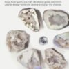 KALIFANO Angel Aura Quartz Geode - Titanium Bonded High Energy Crystal Cuarzo Cluster/Druzy with Information Card - Natural Reiki Rock Used for Clarity and Purpose (Family Owned and Operated)