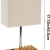 Desk Lamp with 3 USB Charging Ports, Table Lamp with 2AC Outlets and 3 Phone Stands, Nightstand Bedside Lamp with Natural Wooden Base and Cream Linen Shade