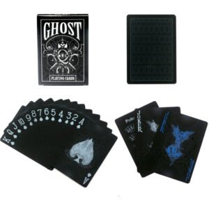 55pcs pvc waterproof plastic embossed pure black poker set magic tool playing cards deck for collection present   Game related