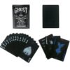55pcs pvc waterproof plastic embossed pure black poker set magic tool playing cards deck for collection present   Game related