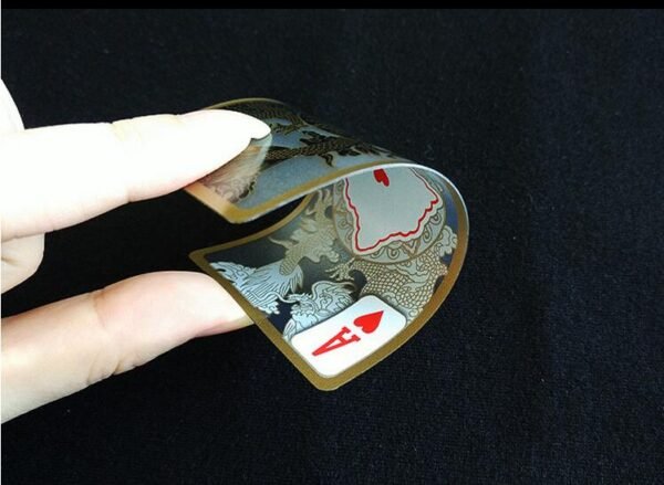 55pcs/set durable waterproof half transparent pvc plastic poker set magic playing cards deck dragon novelty collection gift   Game related