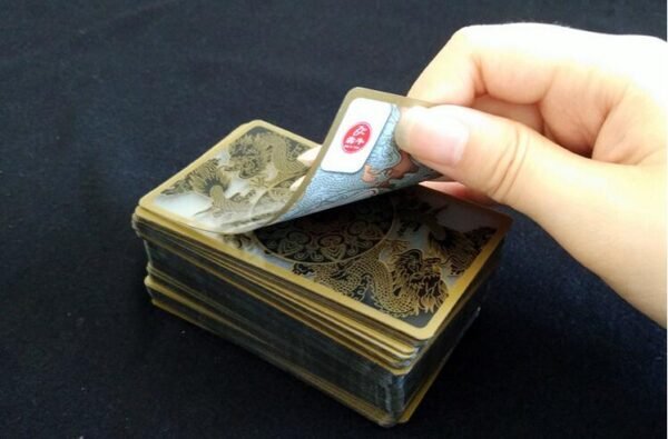 55pcs/set durable waterproof half transparent pvc plastic poker set magic playing cards deck dragon novelty collection gift   Game related