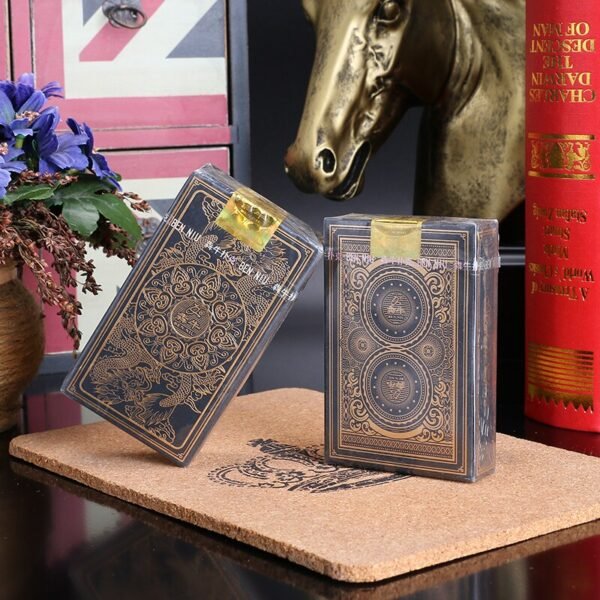 55pcs/set waterproof transparent pvc plastic poker gold edge playing cards dragon card novelty high quality gift   Game related