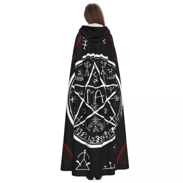 Long Cape Cloak Pentagram And Mystic Symbols Hooded Cloak Coat Autumn Hoodies