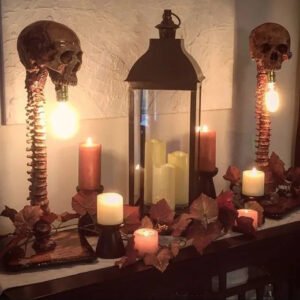 Halloween Skull Skeleton Lamp Horror 3D Statue New Table Light Creative Party Ornament