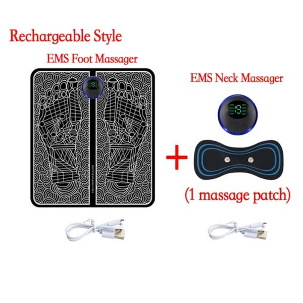 Smart Electric Foot Massager Pad Foldable EMS Muscle Stimulation Massage Mat Improve Blood Circulation Relief Pain Relax Feet