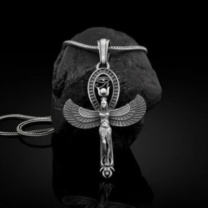 593260557e0fb3f1cde32ea0f4110531 Ancient Egyptian Goddess Isis Eye of Horus Pendant Vintage Men's Necklace