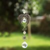 Crystal Alloy Hanging Decoration Gift Angel Wings Home Gardening Decorative Glass Prism Wind Chime
