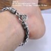 Sterling Silver Bracelet Men Link Chain Peace Lines Corsair