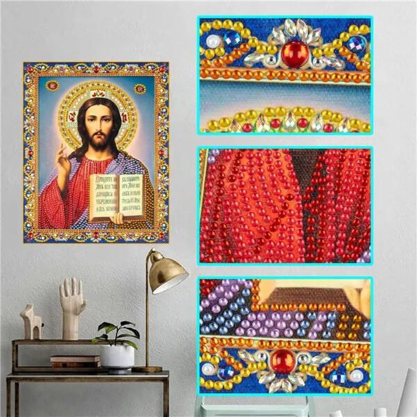 5D Diamond Painting Jesus Cross Religious Figures Picture Embroidery Church Utensils Virgen Maria Rhinestone Home Decor