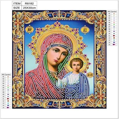 5D Diamond Painting Jesus Cross Religious Figures Picture Embroidery Church Utensils Virgen Maria Rhinestone Home Decor