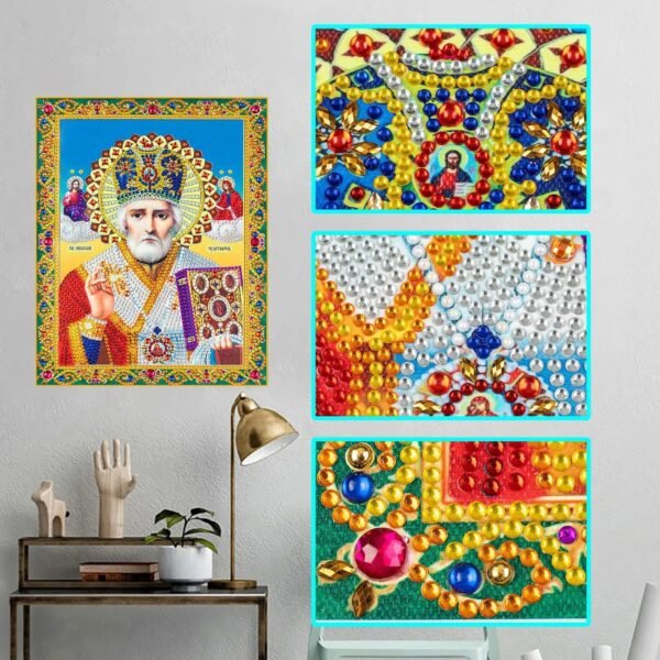 5D Diamond Painting Jesus Cross Religious Figures Picture Embroidery Church Utensils Virgen Maria Rhinestone Home Decor