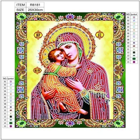 5D Diamond Painting Jesus Cross Religious Figures Picture Embroidery Church Utensils Virgen Maria Rhinestone Home Decor
