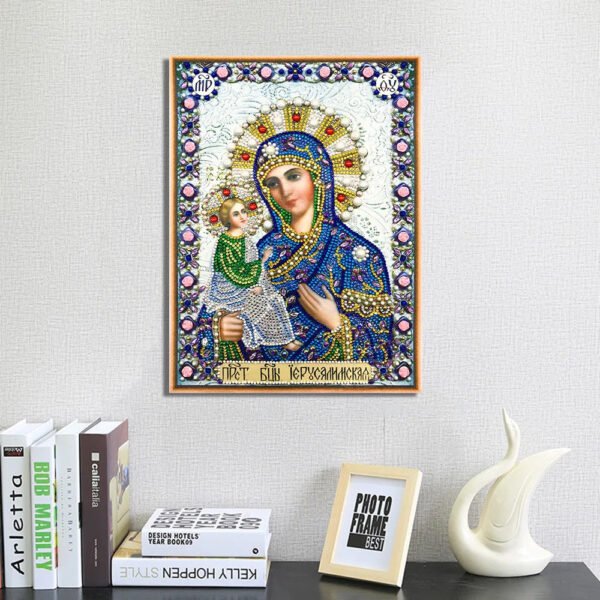 5D Diamond Paiting DIY Jesus Cross Wall Decor Religious Figures Church Utensils Rhinestone Catholic Mary Statue Ortho