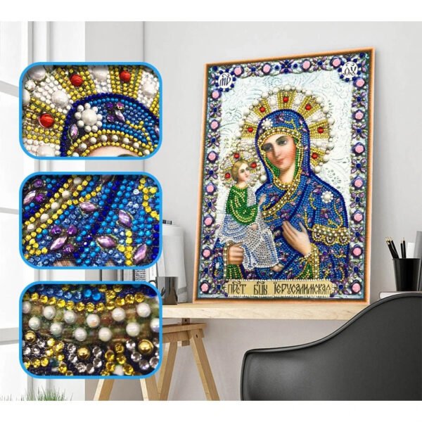 5D Diamond Paiting DIY Jesus Cross Wall Decor Religious Figures Church Utensils Rhinestone Catholic Mary Statue Ortho