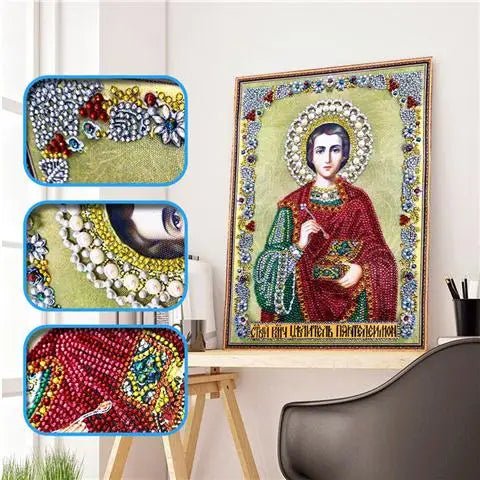5D Diamond Paiting DIY Jesus Cross Wall Decor Religious Figures Church Utensils Rhinestone Catholic Mary Statue Ortho