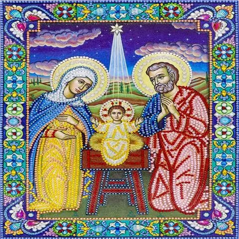 5D Diamond Paiting DIY Jesus Cross Wall Decor Religious Figures Church Utensils Rhinestone Catholic Mary Statue Ortho