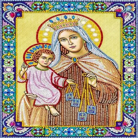 5D Diy Diamond Jesus Cross Painting Wall Decor Religious Embroidery Mary Statue Cathlic Figures Of Rhinestone Orthodox Gift